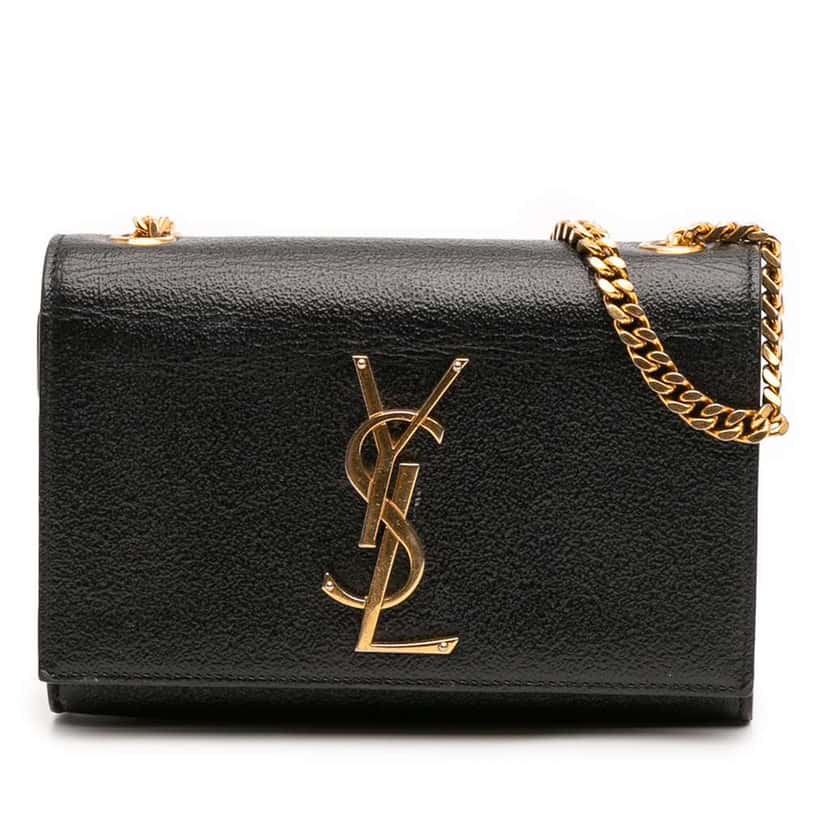 Saint Laurent Small Leather Monogram Kate Crossbody Black Leather Good condition - Front View