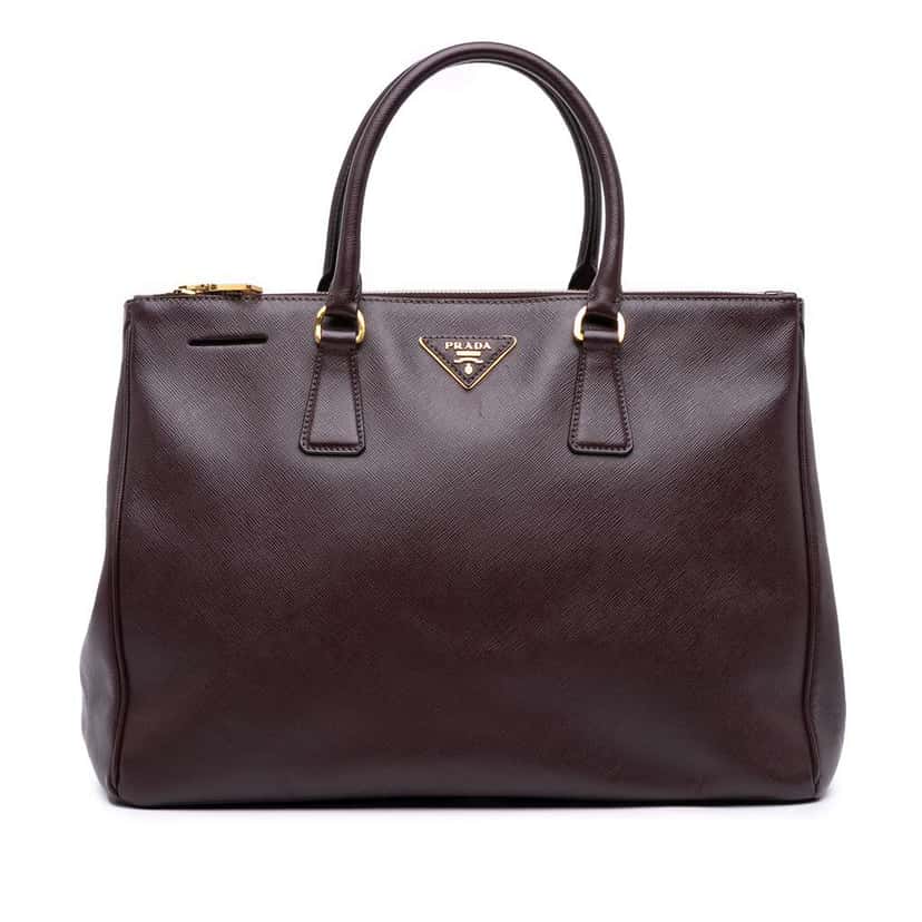 Prada Large Saffiano Lux Galleria Double Zip Tote Red Leather Good condition - Front View
