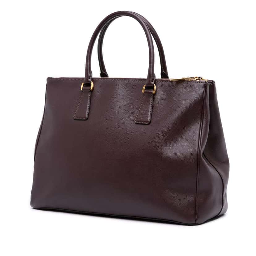 Prada Large Saffiano Lux Galleria Double Zip Tote Red Leather Good condition - Back View