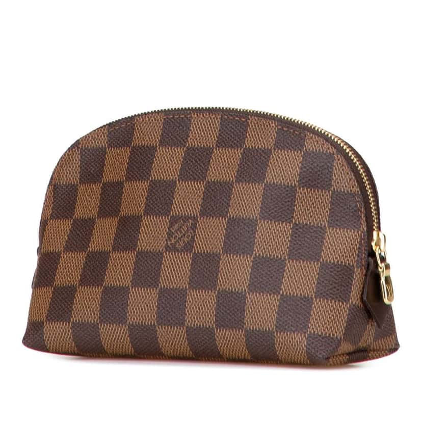 Louis Vuitton Damier Ebene Cosmetic Pouch PM Brown Good condition - Back View