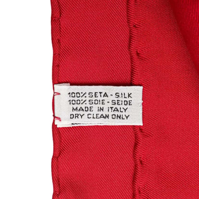 Chanel CC Medallion Chain Print Silk Scarf Red Silk Good condition - Inside View