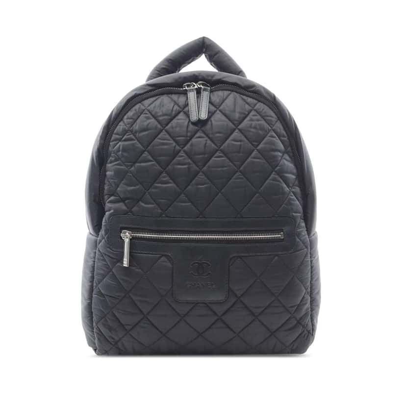 Chanel Quilted Nylon Coco Cocoon Backpack Black Good condition - Front View