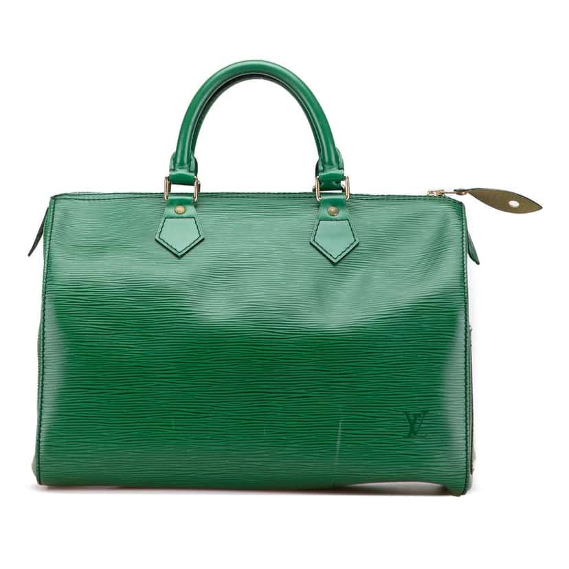 Louis Vuitton Epi Speedy 30 Green Leather Good condition - Front View