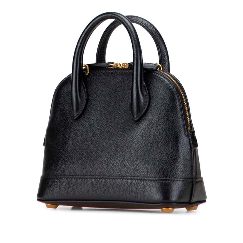 Balenciaga XXS Calfskin Ville Top Handle Bag Black Leather Good condition - Back View