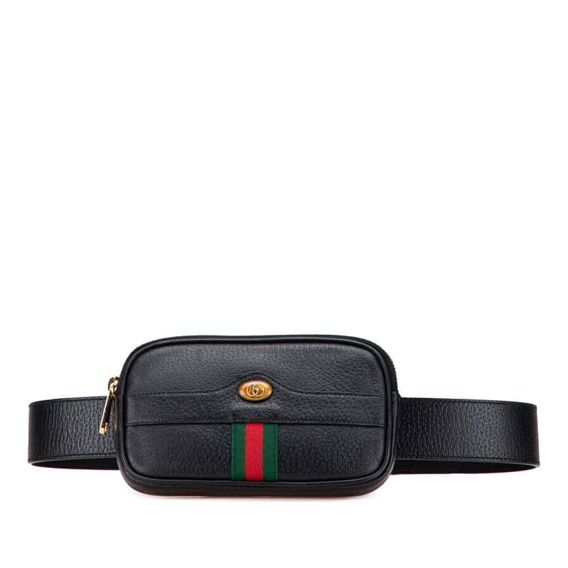 Gucci Small Leather Ophidia Belt Bag Black Leather Good condition - Front View
