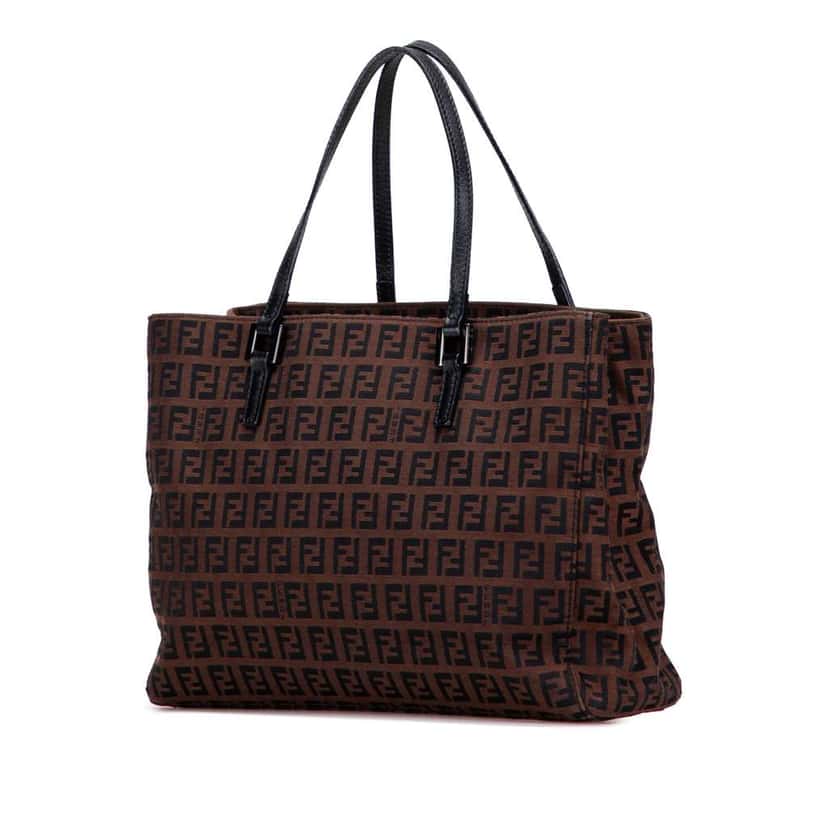 Fendi Zucchino Canvas Tote Brown Canvas Good condition - Back View