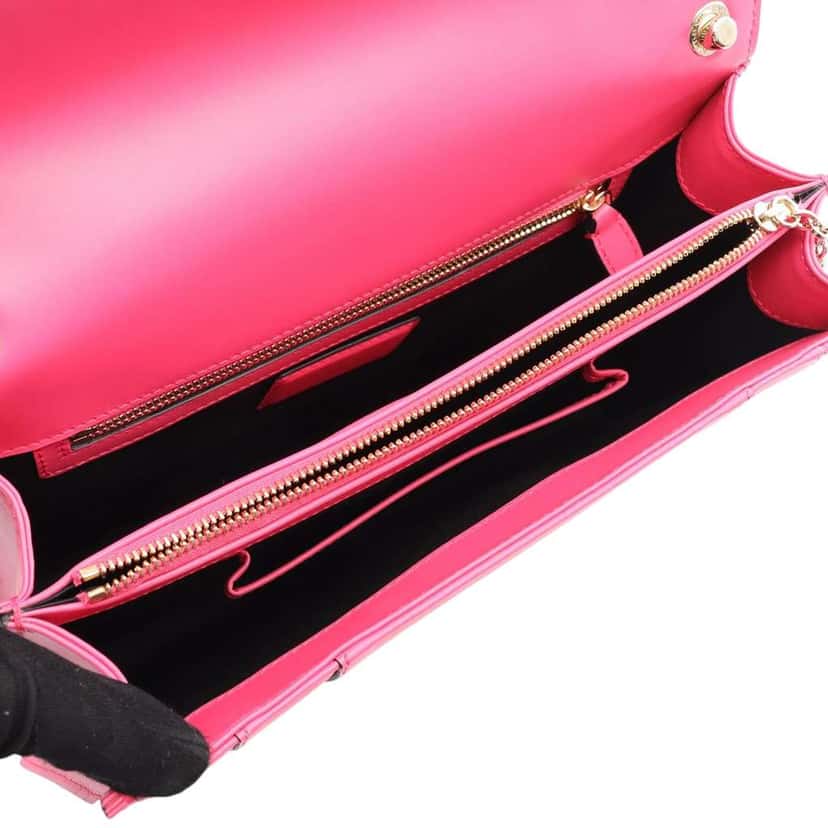 Bvlgari Medium Calfskin Serpenti Forever Shoulder Bag Pink Leather Good condition - Inside View
