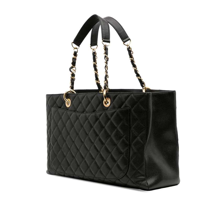 Chanel Caviar Grand Shopping Tote XL Black Leather Good condition - Back View