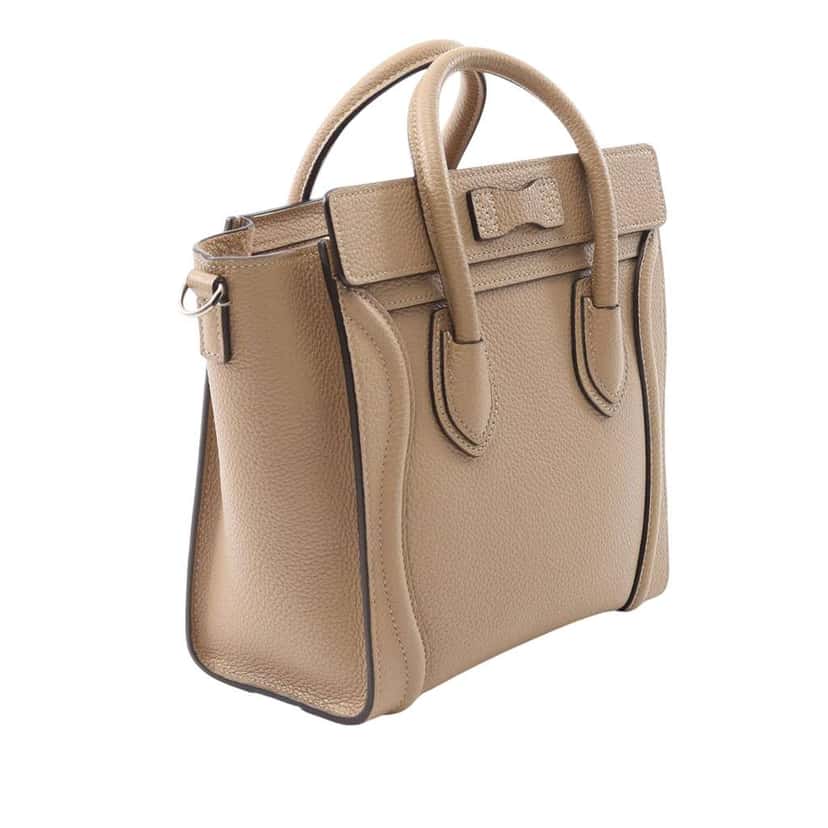 Celine Nano Leather Luggage Tote Brown Leather Good condition - Back View