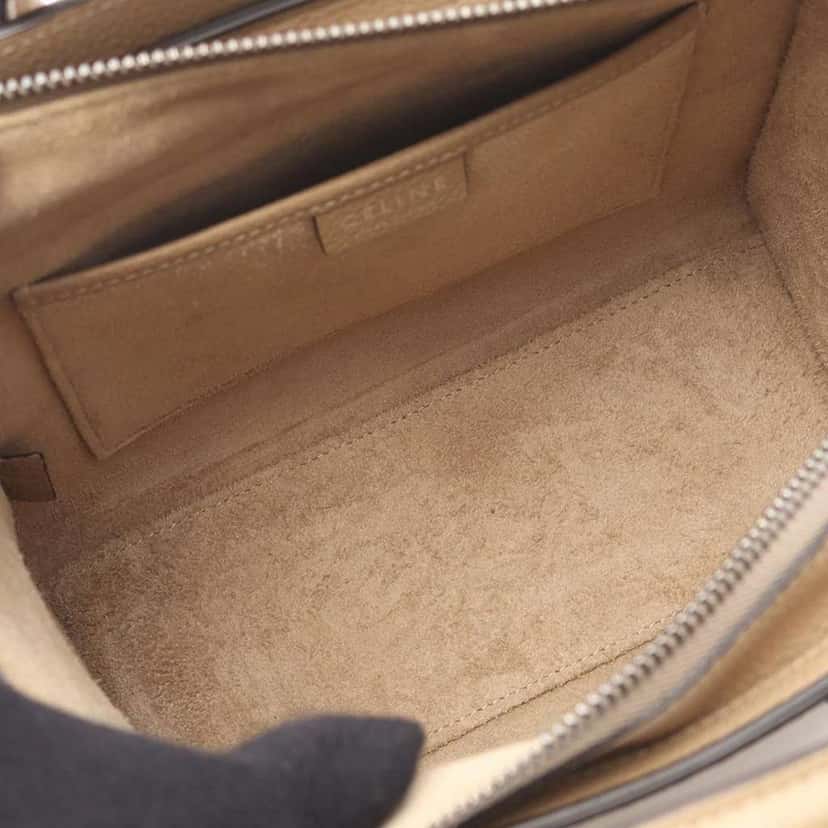 Celine Nano Leather Luggage Tote Brown Leather Good condition - Inside View