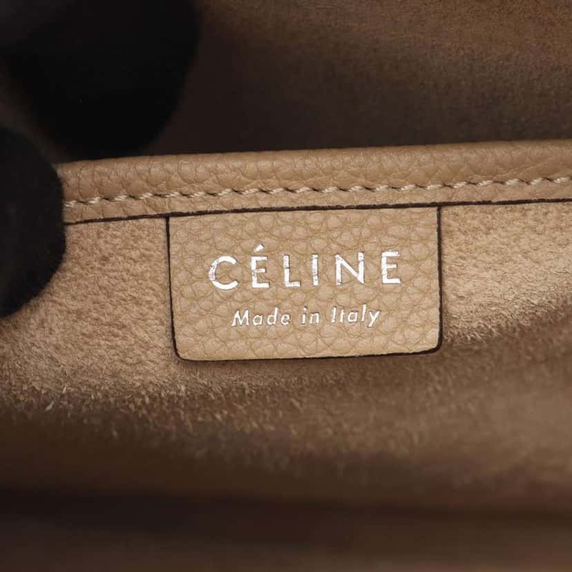 Celine Nano Leather Luggage Tote Brown Leather Good condition - Model View