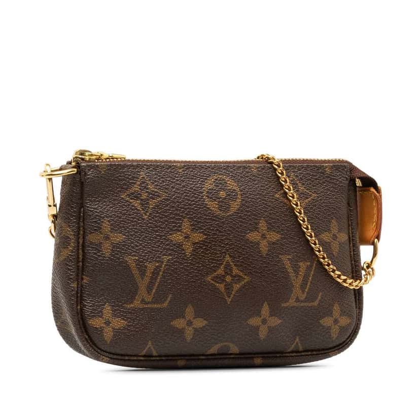 Louis Vuitton Monogram Mini Pochette Accessoires Brown Canvas Good condition - Back View
