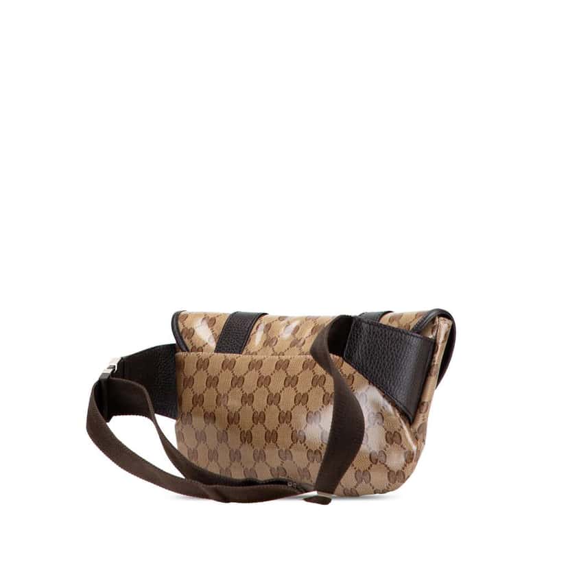 Gucci GG Crystal Belt Bag Brown Canvas Very good condition - Back View