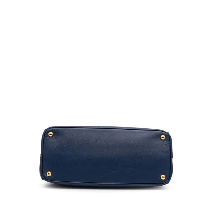 Prada Large Saffiano Lux Galleria Double Zip Tote Blue Leather Good condition - Inside View