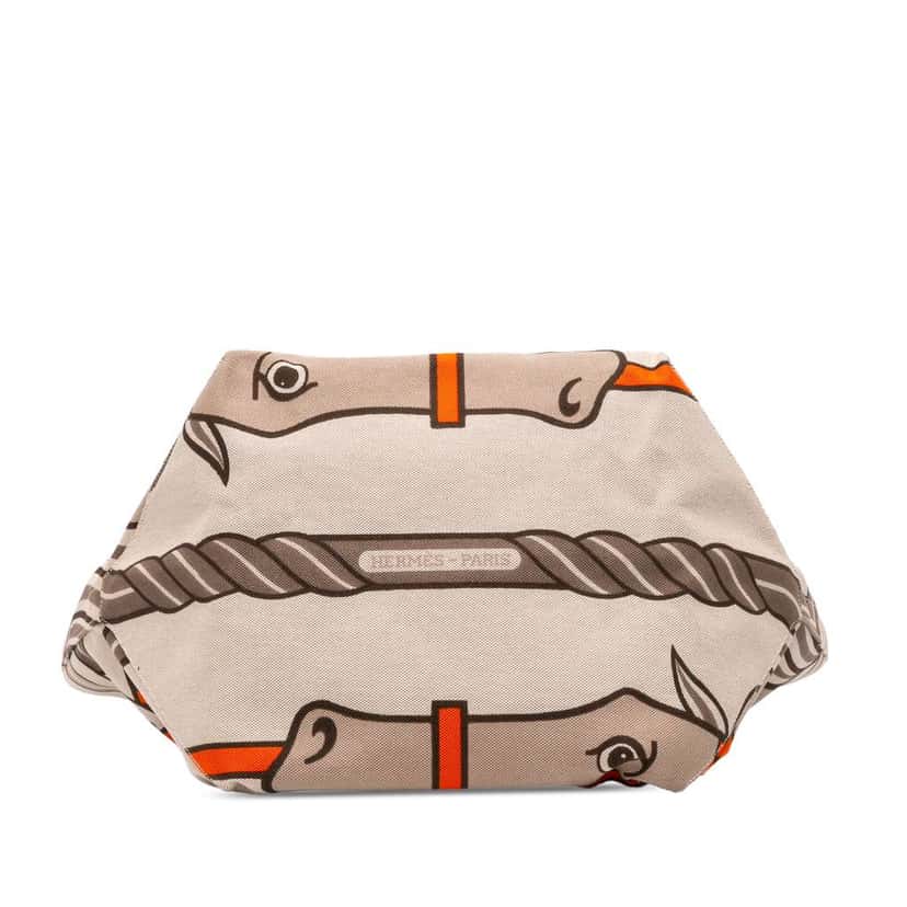 Hermès Toile H Plume Quadrige au Fil Steeple 31 Brown Canvas Good condition - Inside View