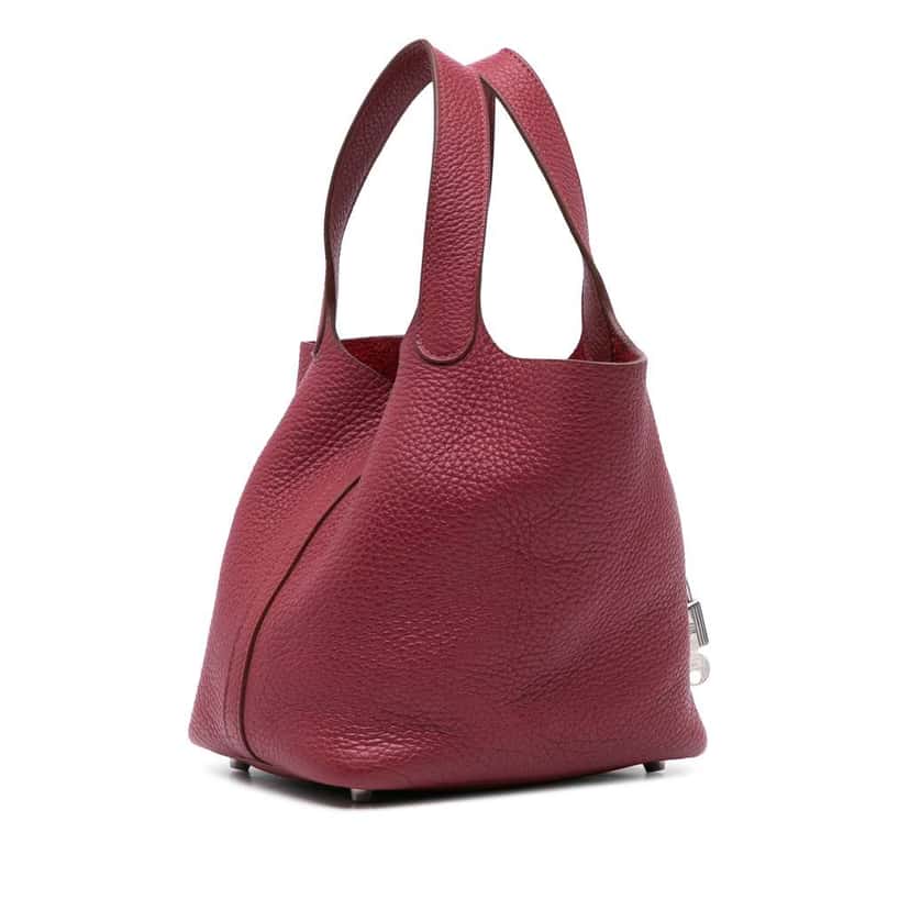 Hermès Clemence Picotin Lock 18 Red Leather Good condition - Back View