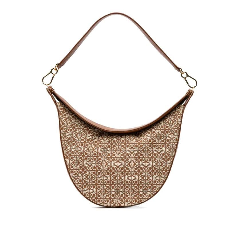 Loewe Anagram Canvas Luna Hobo Brown Canvas Good condition - Front View