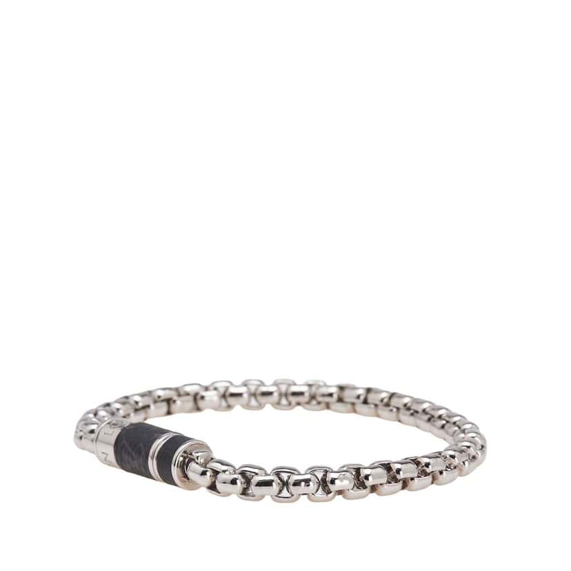 Louis Vuitton Monogram Eclipse Chain Bracelet Silver Brass Good condition - Back View