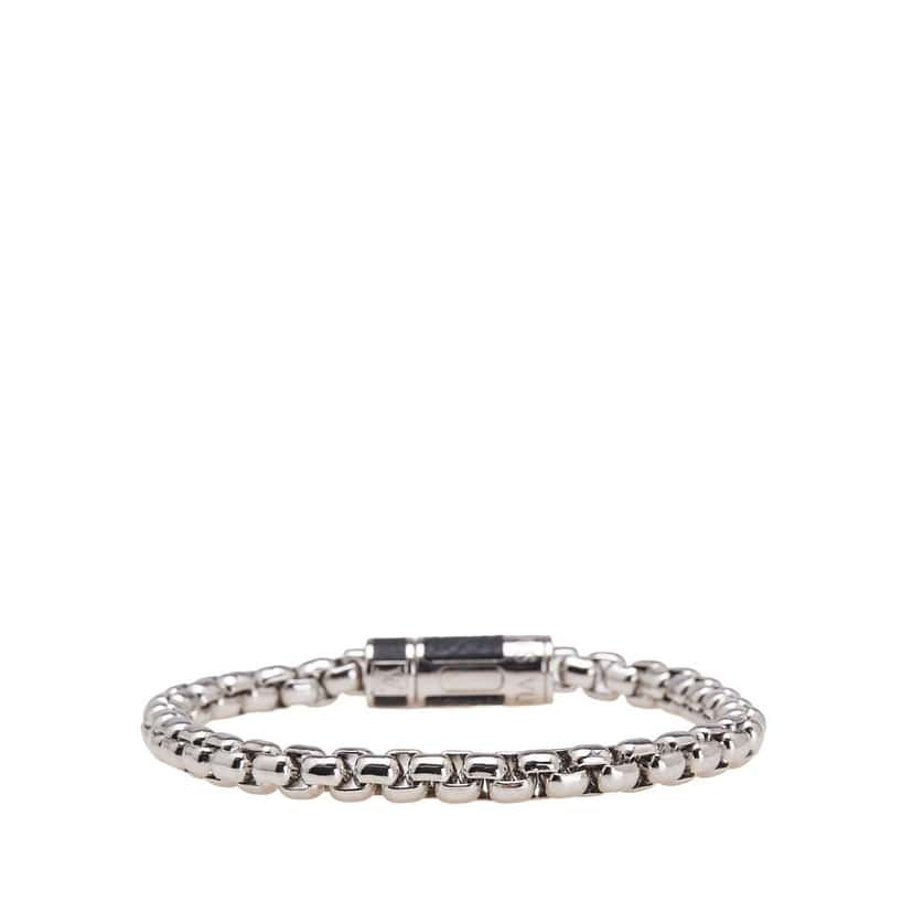Louis Vuitton Monogram Eclipse Chain Bracelet Silver Brass Good condition - Inside View