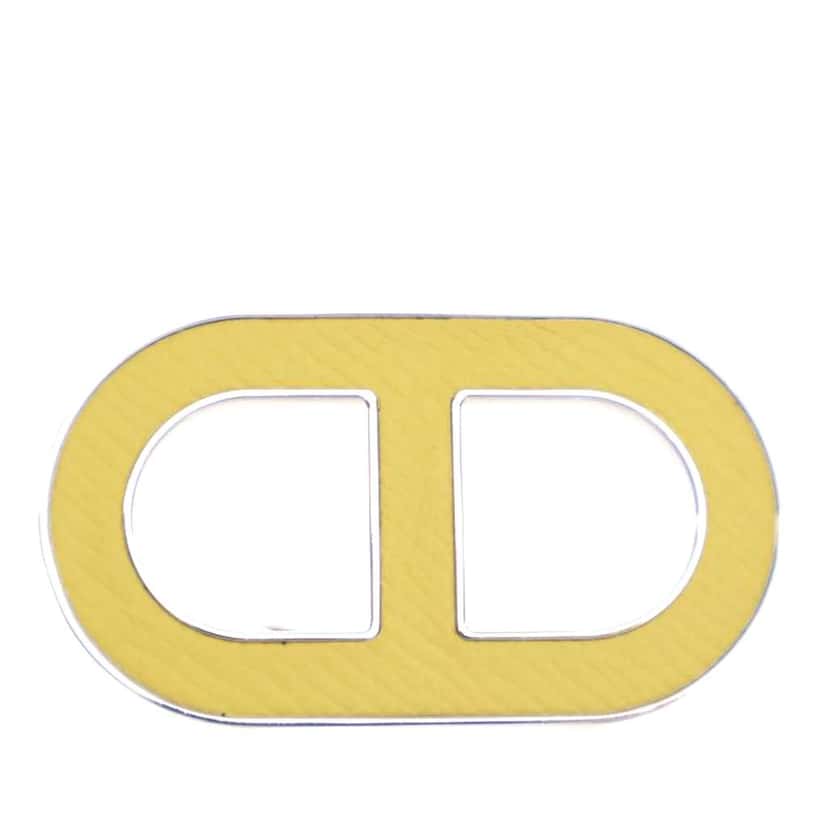 Hermès Epsom Chaine d Ancre Brooch Yellow Leather Good condition - Front View
