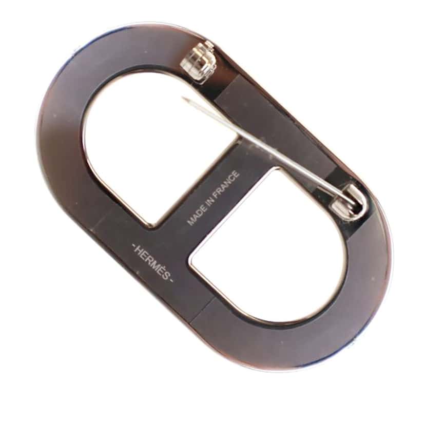 Hermès Epsom Chaine d Ancre Brooch Yellow Leather Good condition - Model View