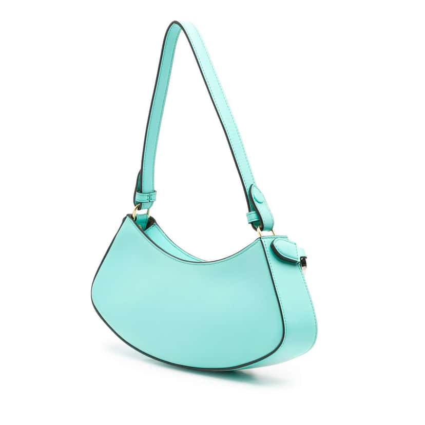 Fendi Leather OLock Swing Satchel Blue Leather Very good condition - Back View