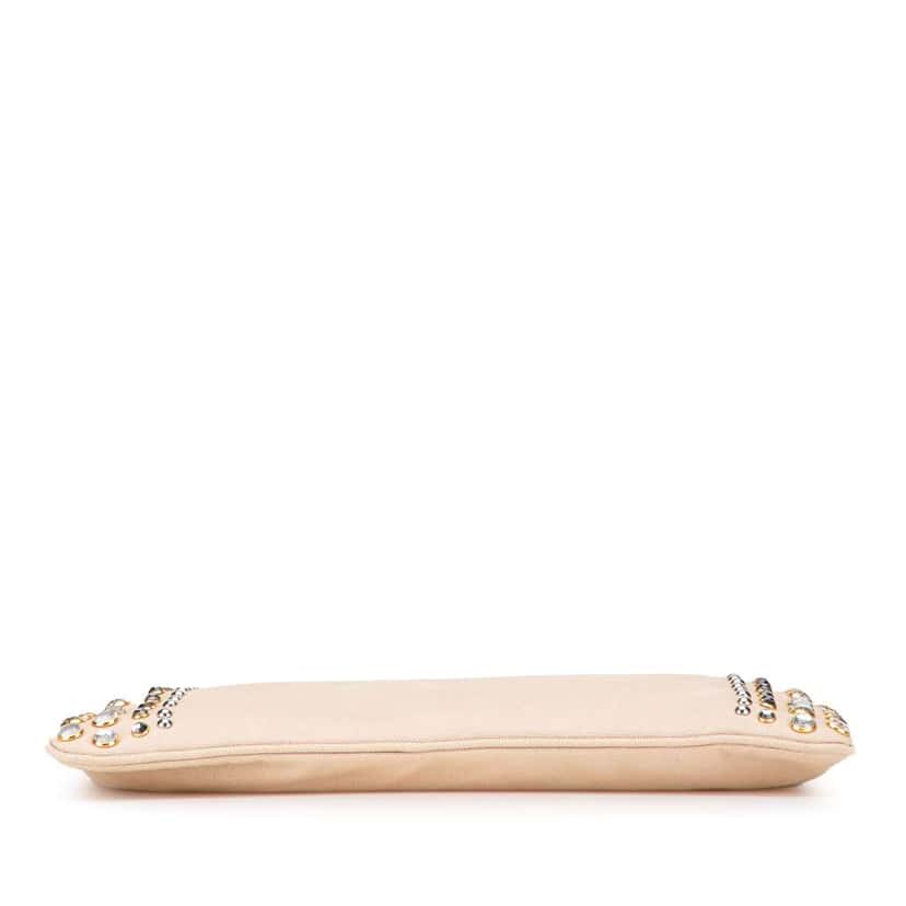 Prada Canvas Canapa Studded Vernice Clutch Brown Canvas Good condition - Inside View