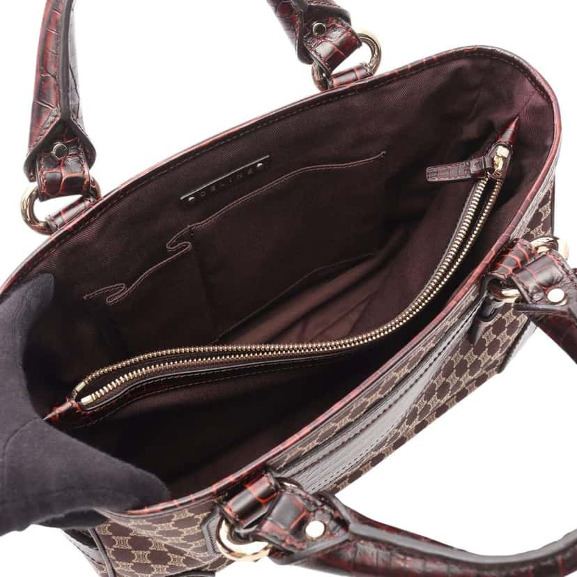 Celine Macadam Canvas Boogie Handbag Brown Canvas Good condition - Inside View