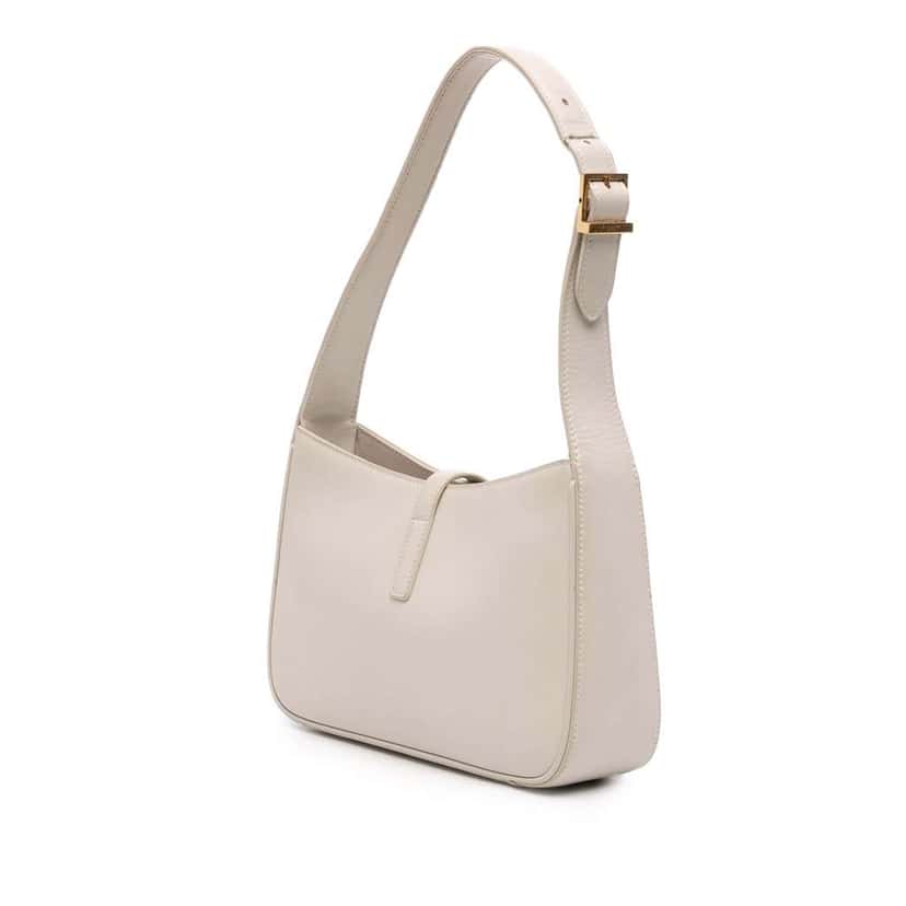 Saint Laurent Leather Le 5 a 7 Shoulder Bag White Leather Good condition - Back View