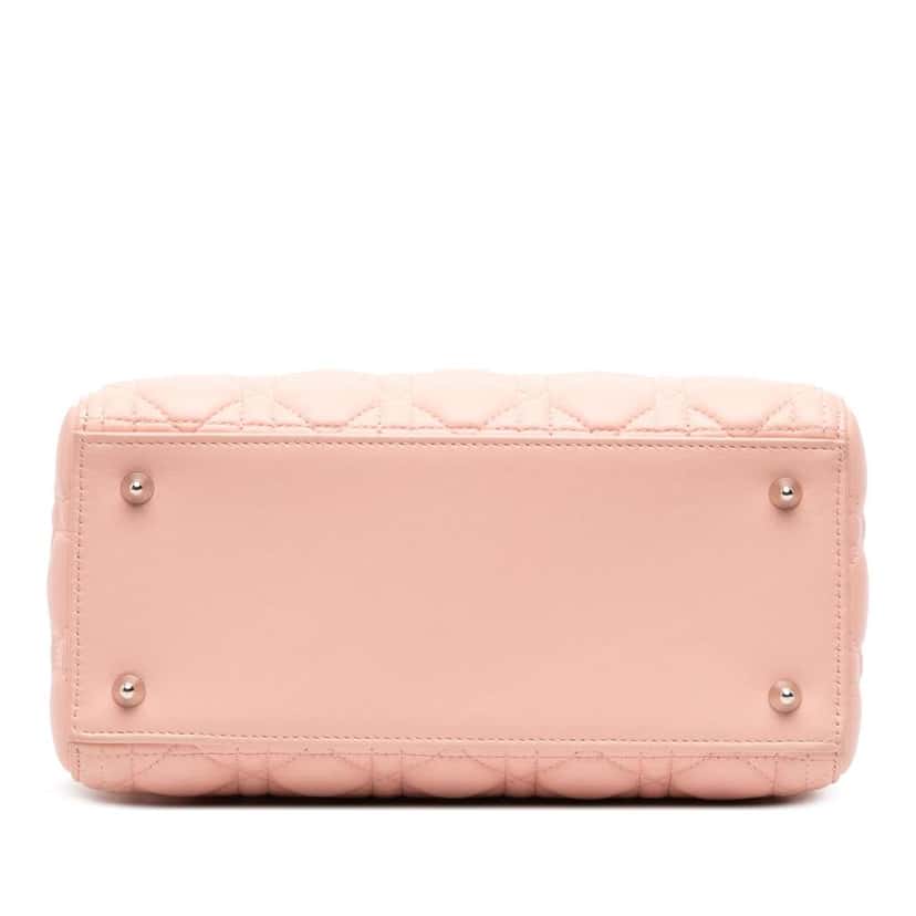Dior Medium Lambskin Cannage Lady Dior Pink Leather Good condition - Inside View