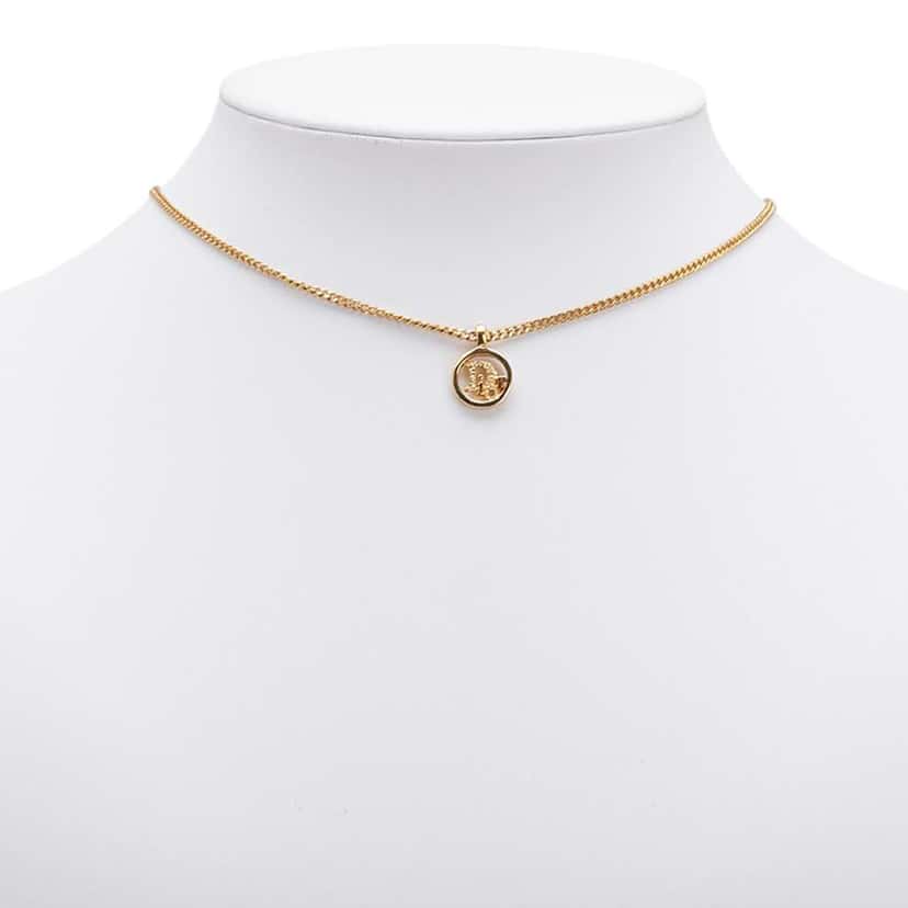 Dior Gold Plated Logo Pendant Necklace Gold Metal Good condition - Box View