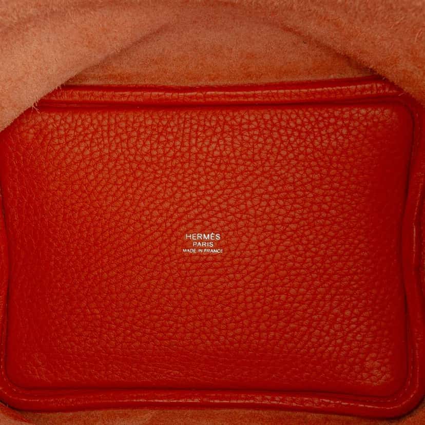 Hermès Bicolor Clemence and Swift Picotin Lock 18 Orange Leather Good condition - Model View