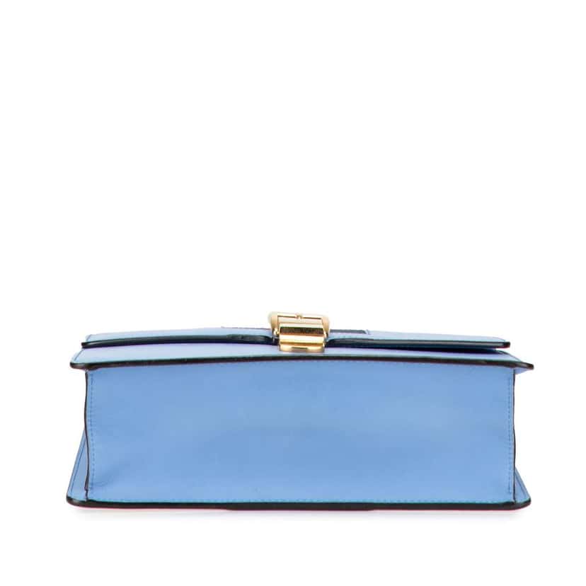 Gucci Small Leather Sylvie Web Satchel Blue Leather Very good condition - Inside View