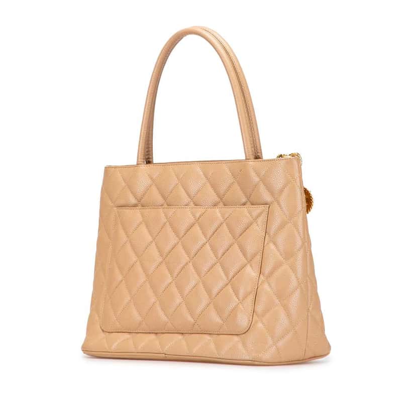 Chanel Caviar Medallion Tote Brown Leather Good condition - Back View