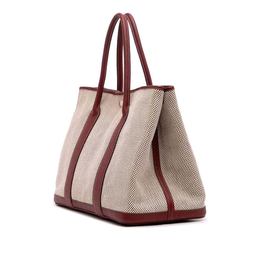 Hermès Toile and Negonda Garden Party 36 Brown Canvas Good condition - Back View