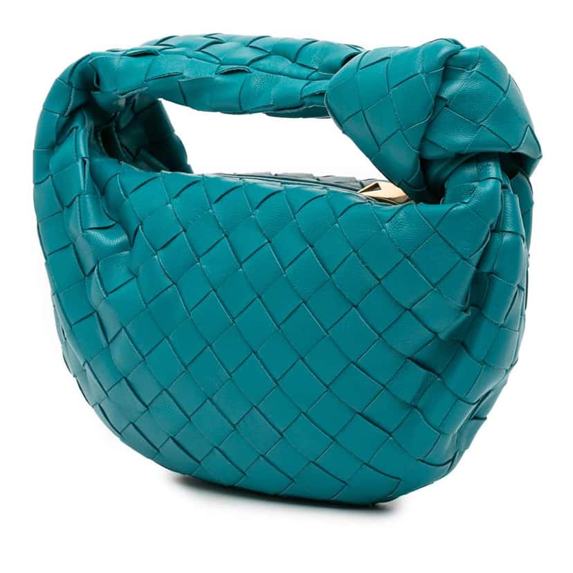 Bottega Veneta Mini Nappa Intrecciato Jodie Blue Leather Good condition - Back View