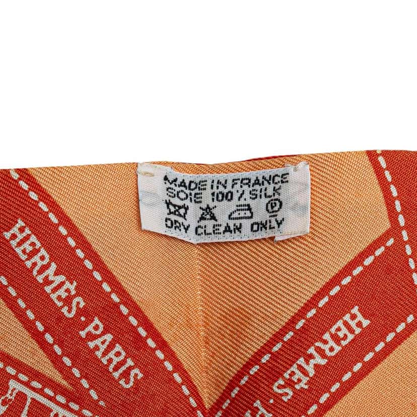 Hermès Bolduc Silk Twilly Scarf Orange Silk Good condition - Inside View