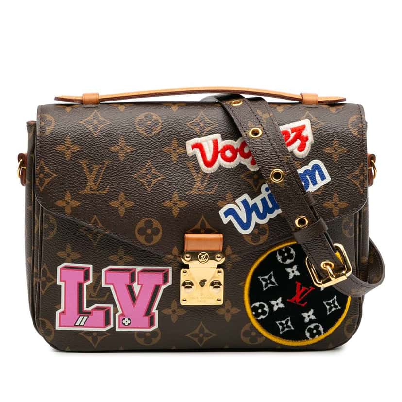 Louis Vuitton Monogram Patches Pochette Metis Brown Good condition - Front View