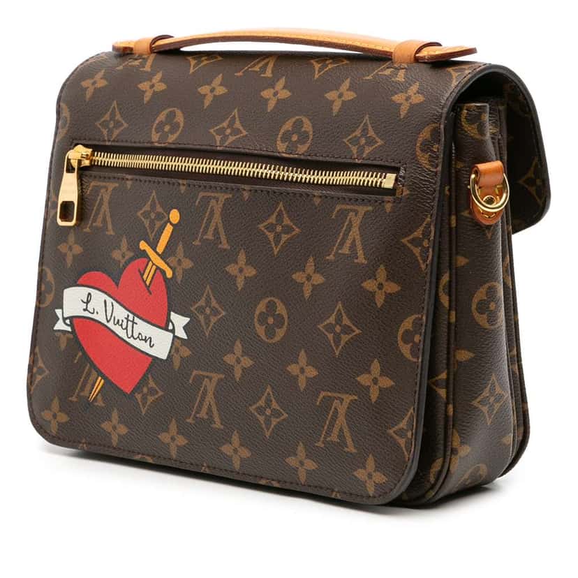 Louis Vuitton Monogram Patches Pochette Metis Brown Good condition - Back View