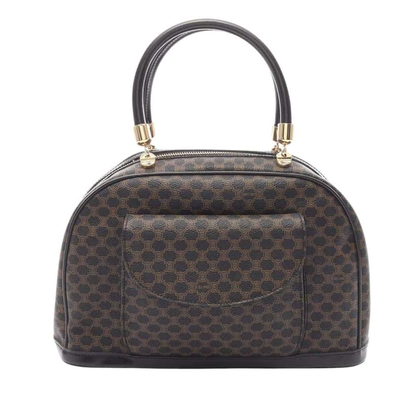 Celine Macadam Coated Canvas Handbag Brown Canvas Good condition - Front View