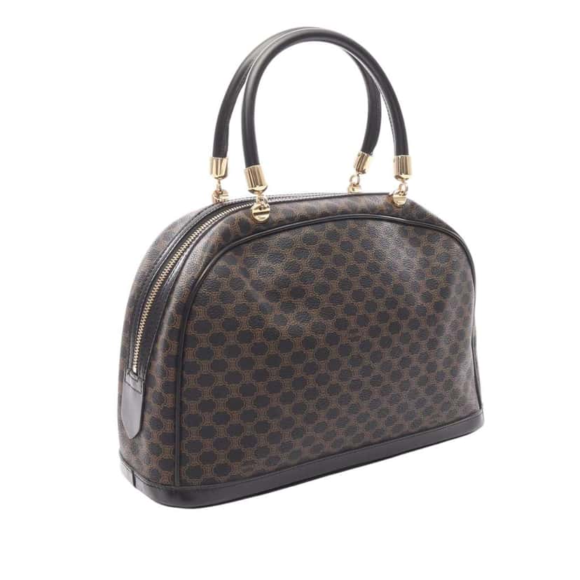 Celine Macadam Coated Canvas Handbag Brown Canvas Good condition - Back View