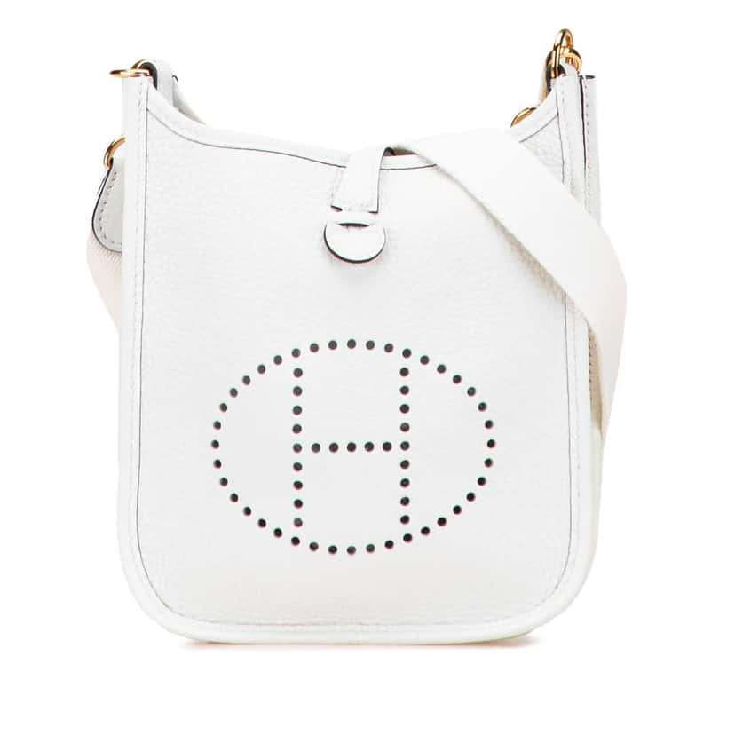 Hermès Clemence Evelyne TPM White Leather Good condition - Front View