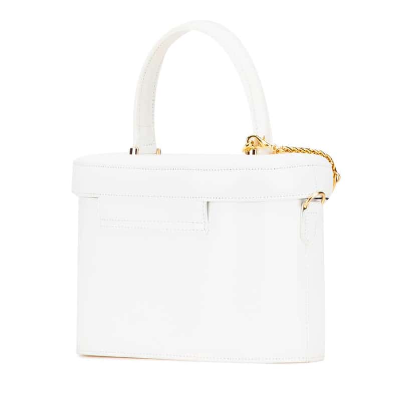 Versace Leather Sunburst Satchel White Leather Good condition - Back View