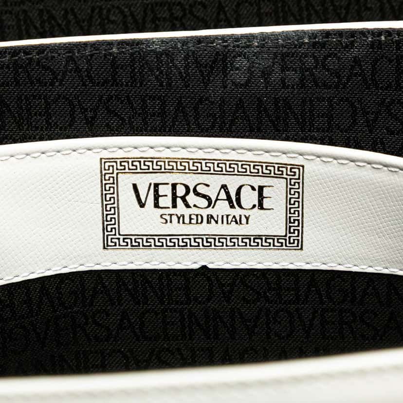 Versace Leather Sunburst Satchel White Leather Good condition - Box View