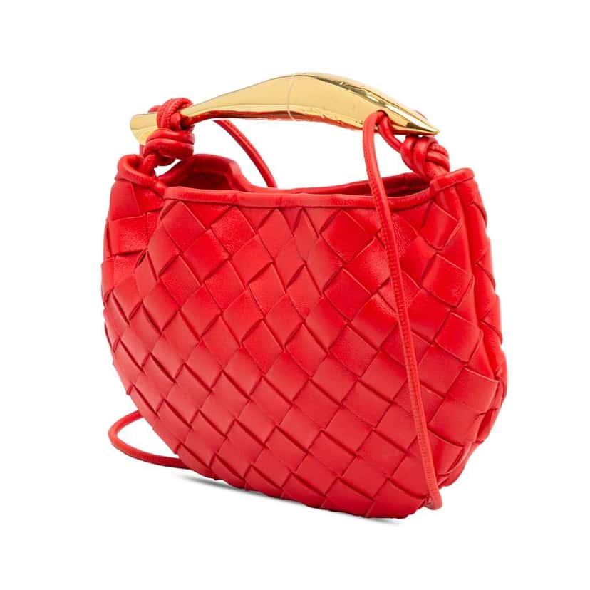 Bottega Veneta Baby Lambskin Intrecciato Sardine Red Leather Very good condition - Back View