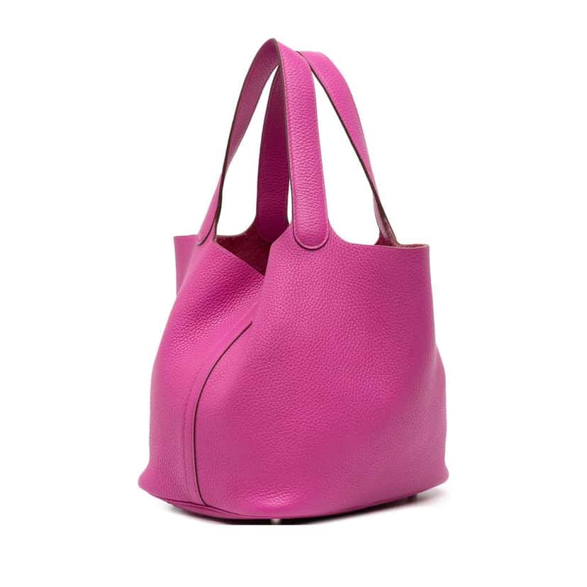 Hermès Clemence Picotin Lock 22 Pink Leather Good condition - Back View