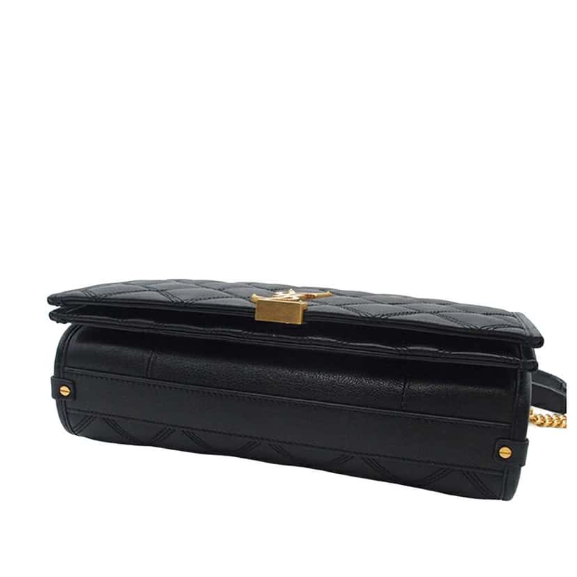 Saint Laurent Mini Quilted Lambskin Becky Chain Shoulder Bag Black Leather Good condition - Inside View
