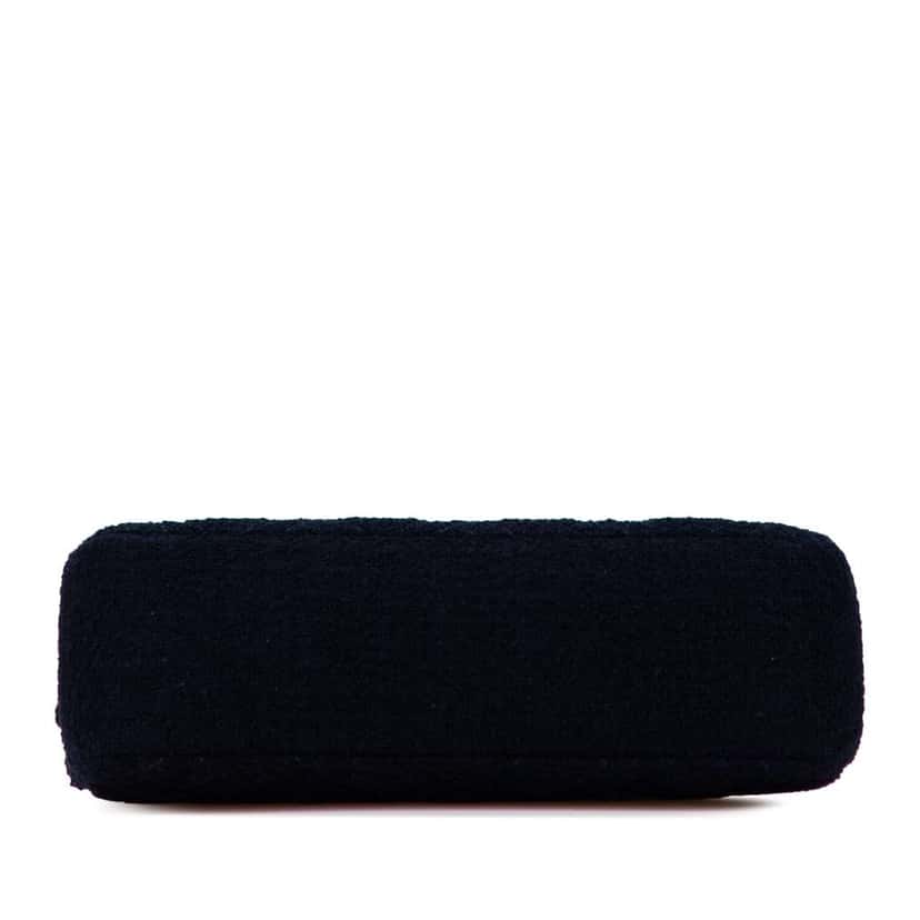 Chanel Quilted Terry Cloth Frame Bag Blue Cotton Good condition - Inside View