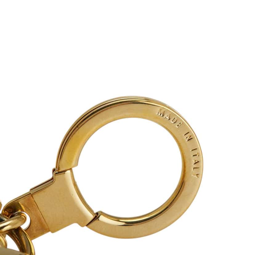 Louis Vuitton Gold Plated Porte Cles Cadenas Bag Charm and Key Holder Gold Metal Good condition - Inside View