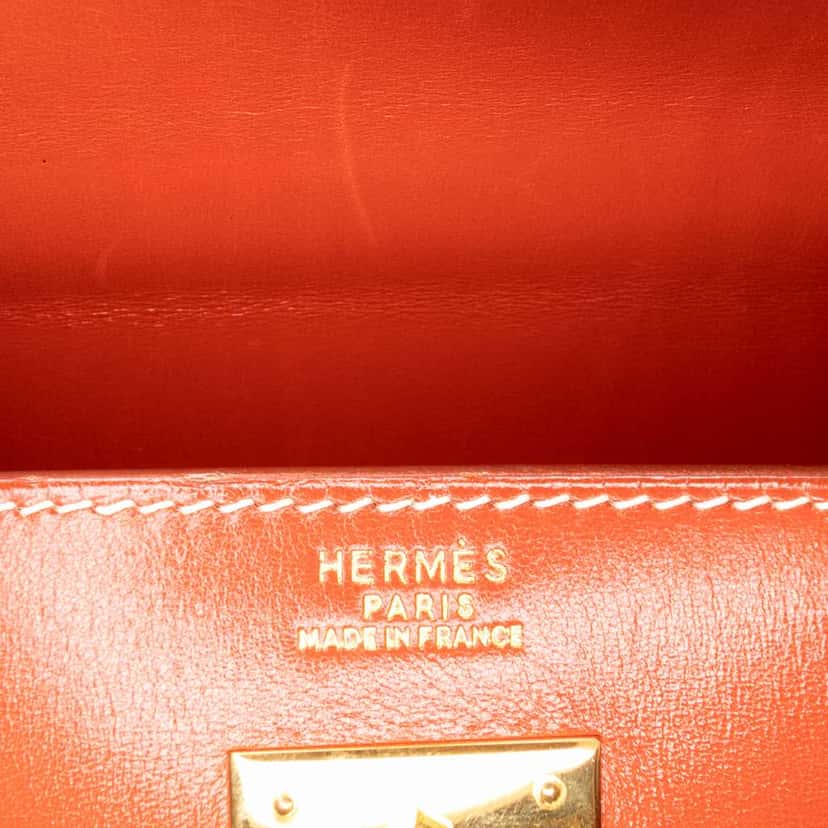 Hermès Box Calf Kelly Sellier 32 Red Leather Good condition - Box View